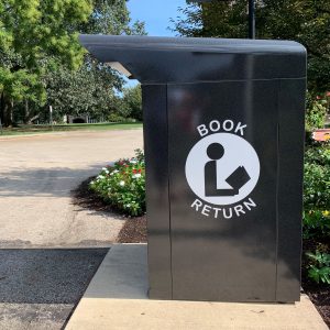 Library book drop outside of Canaday